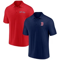 Ensemble polo Fanatics pour hommes bleu marine/rouge Boston Red Sox Dueling Logos