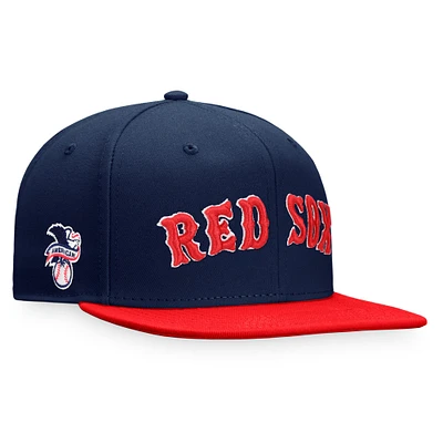 Casquette ajustée bicolore fondamentale Fanatics pour hommes, bleu marine/rouge, Boston Red Sox