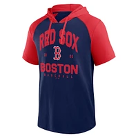 Men's Fanatics Navy/Red Boston Red Sox Prime Short Sleeve Pullover Hoodie