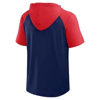 Men's Fanatics Navy/Red Boston Red Sox Prime Short Sleeve Pullover Hoodie