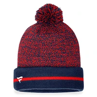 Bonnet en tricot à revers Space-Dye Fanatics pour hommes bleu marine/rouge avec pompon