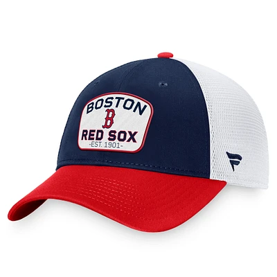 Casquette réglable de camionneur bicolore Fanatics pour hommes, bleu marine/rouge, Boston Red Sox