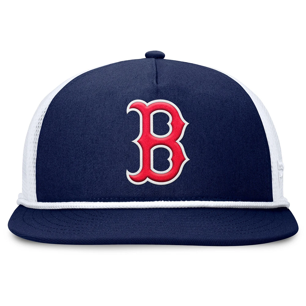 Casquette snapback Fanatics bleu marine/blanc Boston Red Sox Clubhouse Change Up pour homme