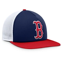 Casquette snapback en mousse fondamentale Boston Red Sox Fanatics pour hommes, bleu marine/blanc