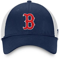 Casquette réglable de camionneur non structurée Fanatics pour hommes, bleu marine/blanc, Boston Red Sox Team Core