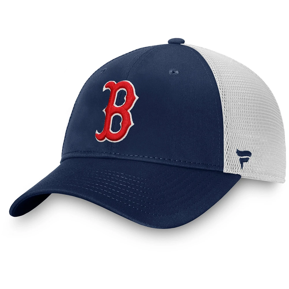 Casquette réglable de camionneur non structurée Fanatics pour hommes, bleu marine/blanc, Boston Red Sox Team Core