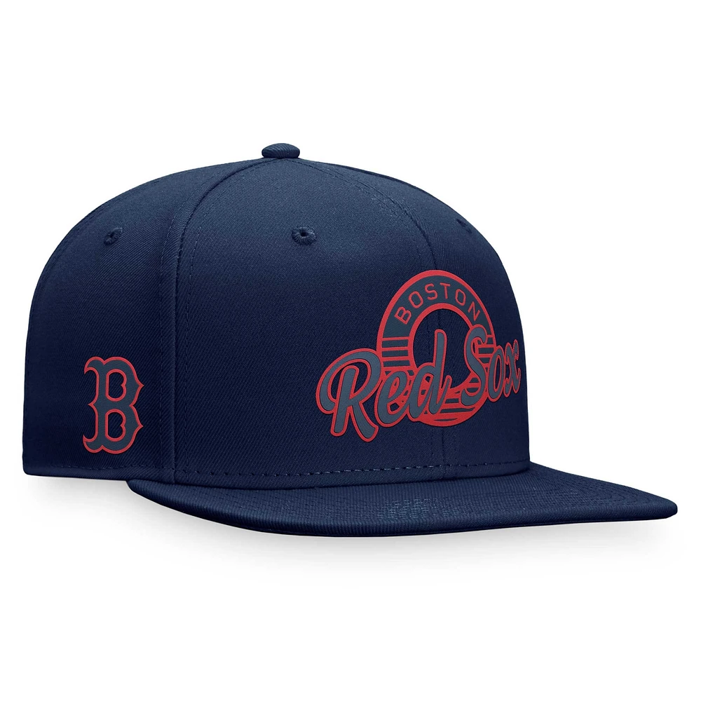 Casquette Snapback Fanatics pour hommes, bleu marine, Boston Red Sox Circle Script