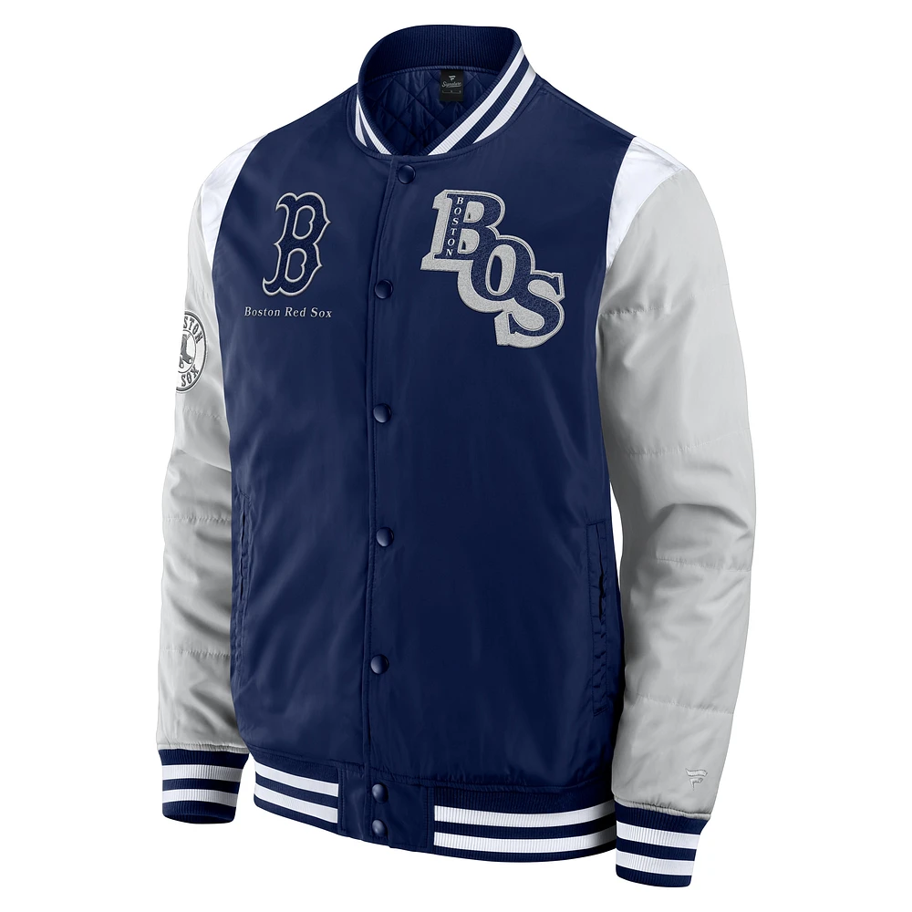 Veste à boutons-pression intégrale Boston Red Sox Elements Elite de Fanatics pour homme, bleu marine