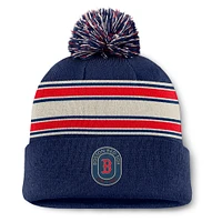 Bonnet en tricot à revers avec pompon et patch Fundamental Boston Red Sox Fanatics pour homme, bleu marine