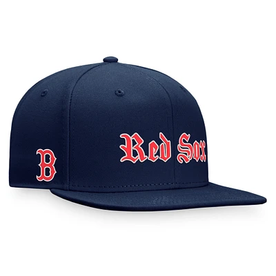 Casquette ajustée à script gothique Fanatics Navy Boston Red Sox pour hommes