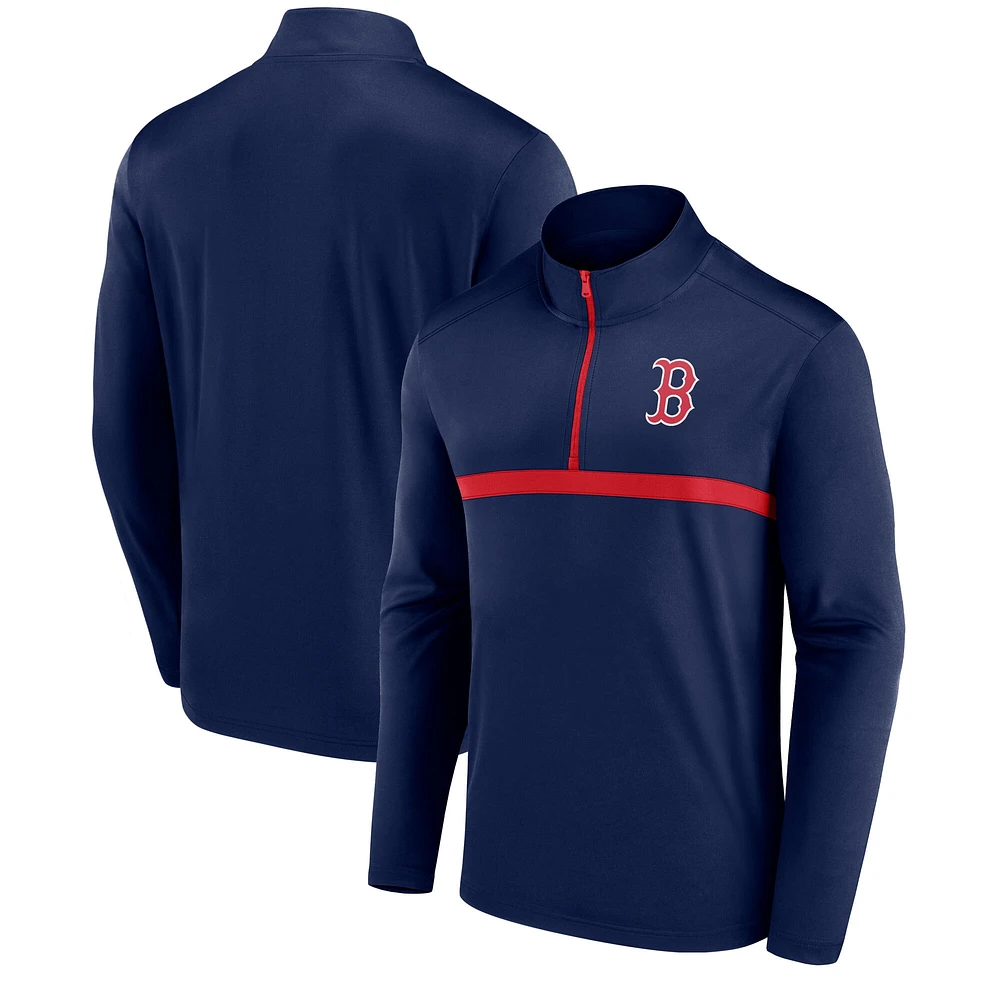 Haut zippé en tête-à-tête Boston Red Sox Fanatics pour homme bleu marine