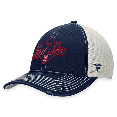 Men's Fanatics Navy Boston Red Sox Heritage Trucker Snapback Hat