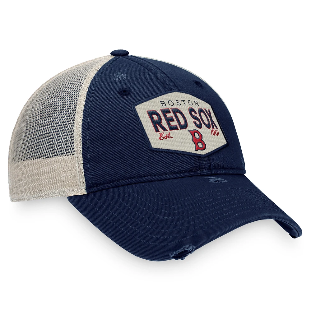 Casquette réglable de camionneur Fanatics Navy Boston Red Sox Patch pour hommes