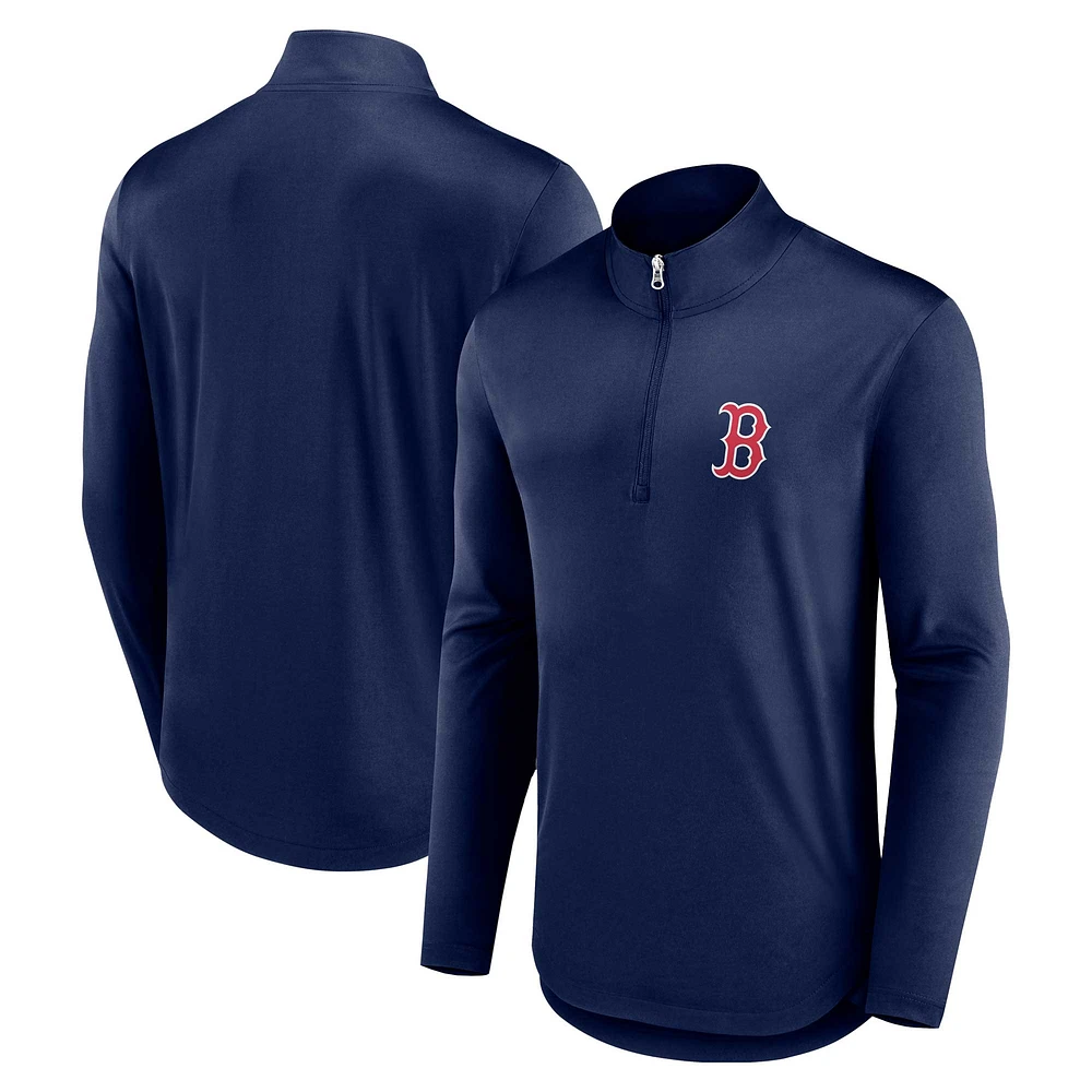 Haut à quart de zip Quarterback Fanatics pour hommes, bleu marine, Boston Red Sox