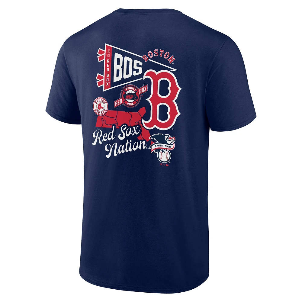 Men's Fanatics Navy Boston Red Sox Split Zone T-Shirt