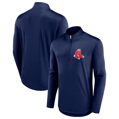 Pull léger à fermeture éclair quart de tour Fanatics pour homme, bleu marine, Boston Red Sox Tough Minded