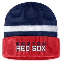 Bonnet en tricot à revers gaufré Fanatics Navy Boston Red Sox pour hommes