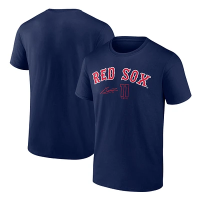 T-shirt avec nom et numéro du joueur des Red Sox de Boston marque fanatiques Rafael Devers pour hommes