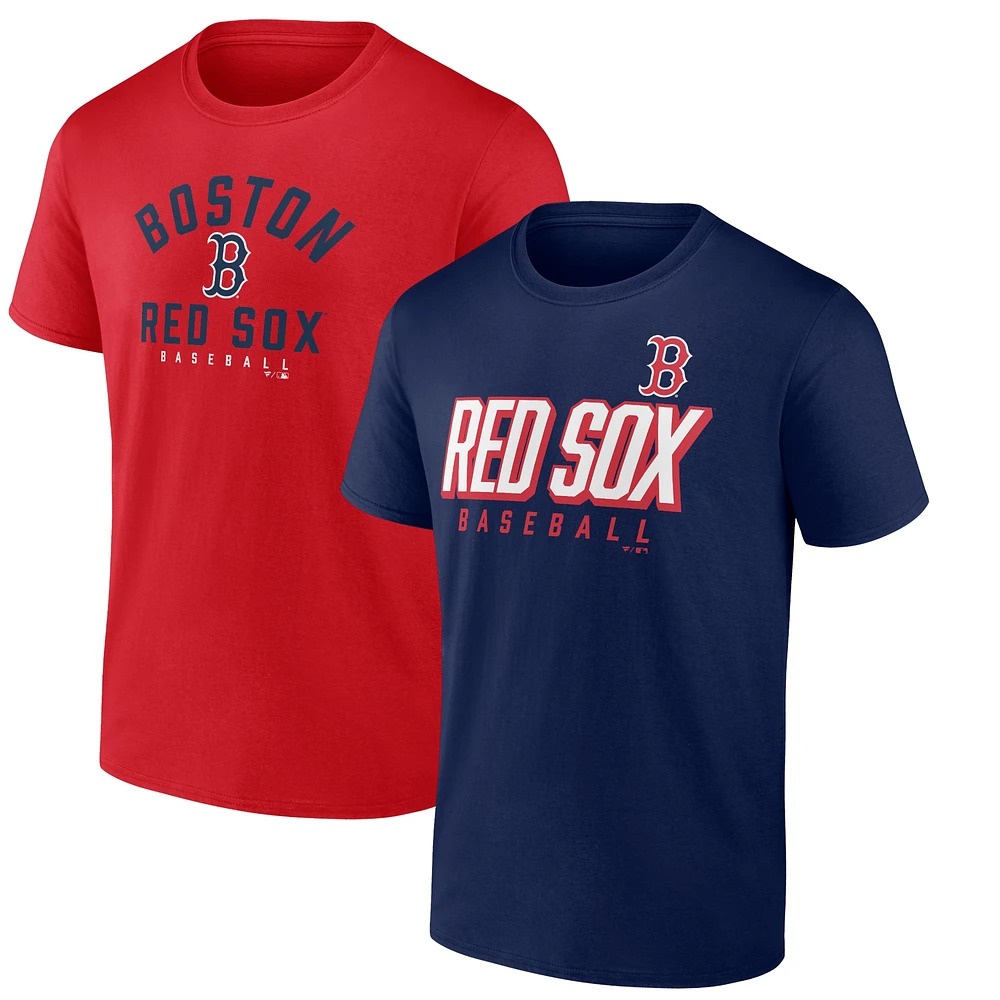 Ensemble combiné de t-shirts Fanatics pour hommes rouge/marine Boston Red Sox Player Pack