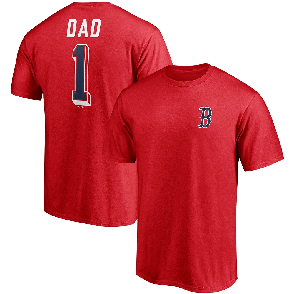 T-shirt rouge de l'équipe papa numéro un des Red Sox Boston Fanatics pour hommes