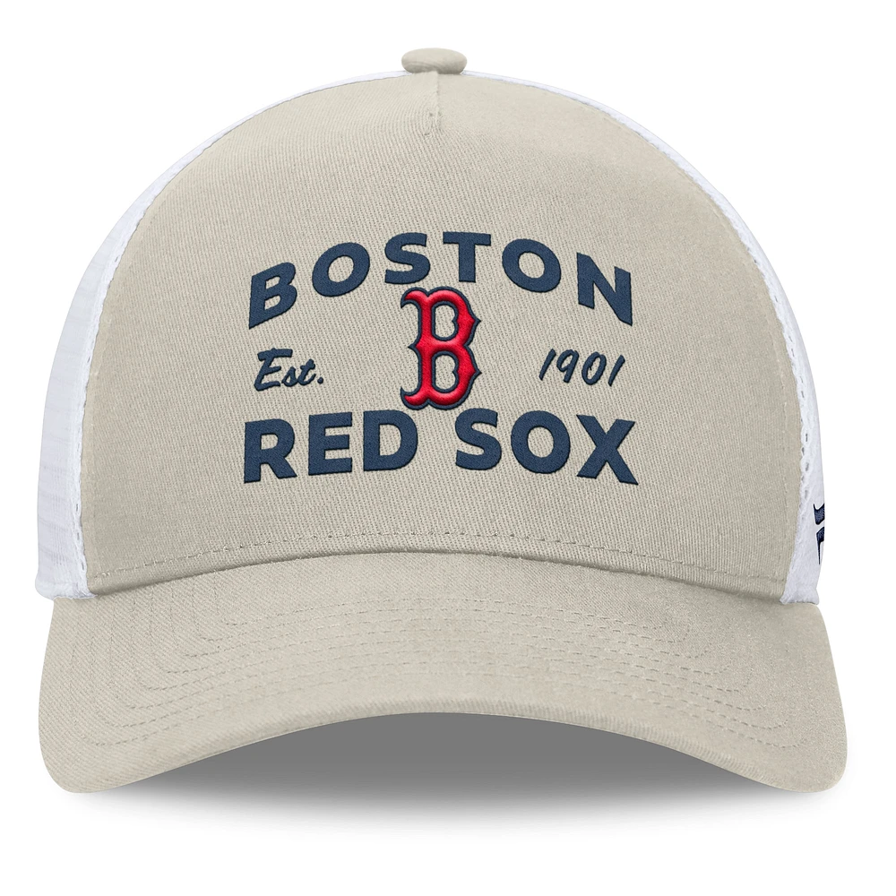 Casquette réglable de camionneur A-Frame Stone Boston Red Sox Fanatics pour hommes