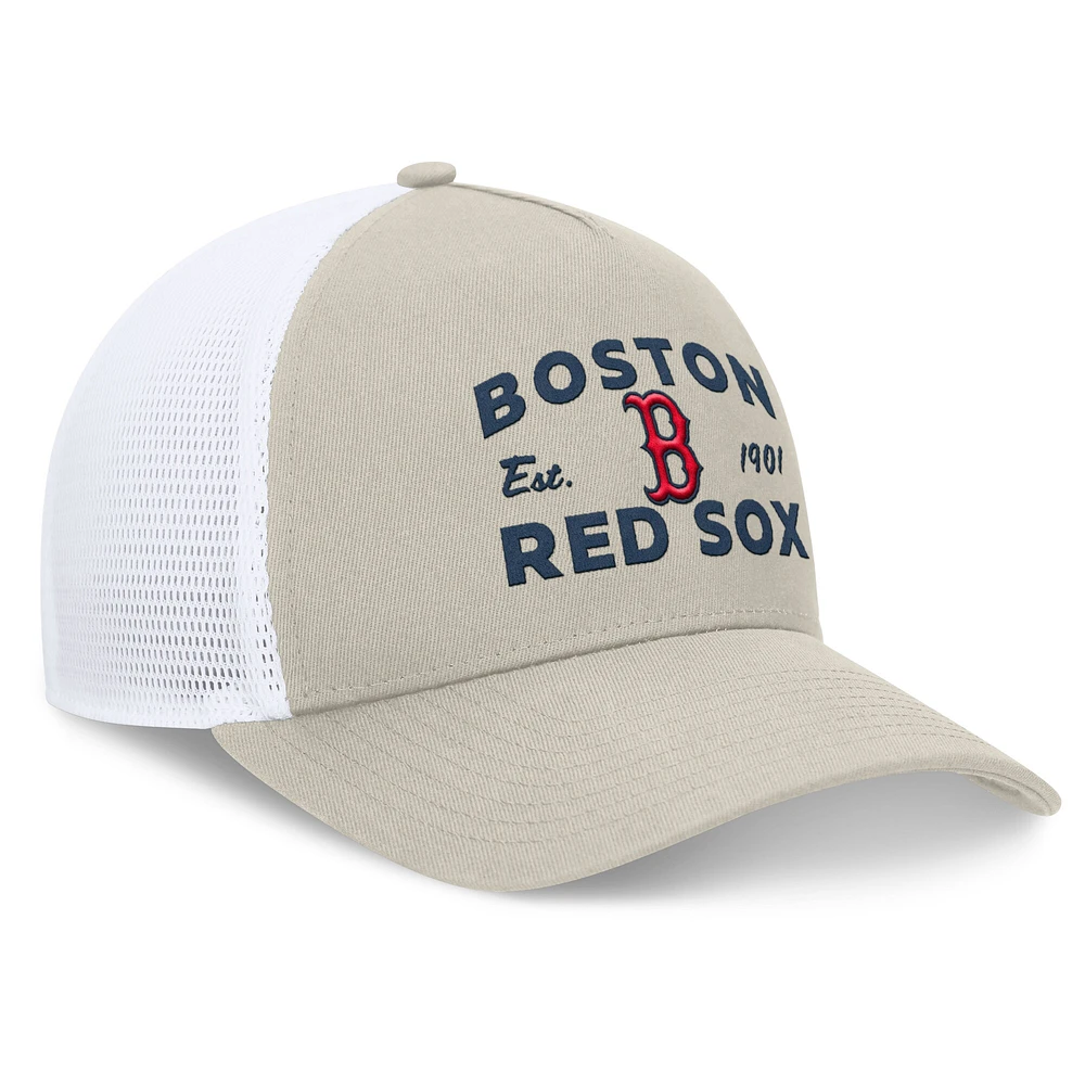 Casquette réglable de camionneur A-Frame Stone Boston Red Sox Fanatics pour hommes