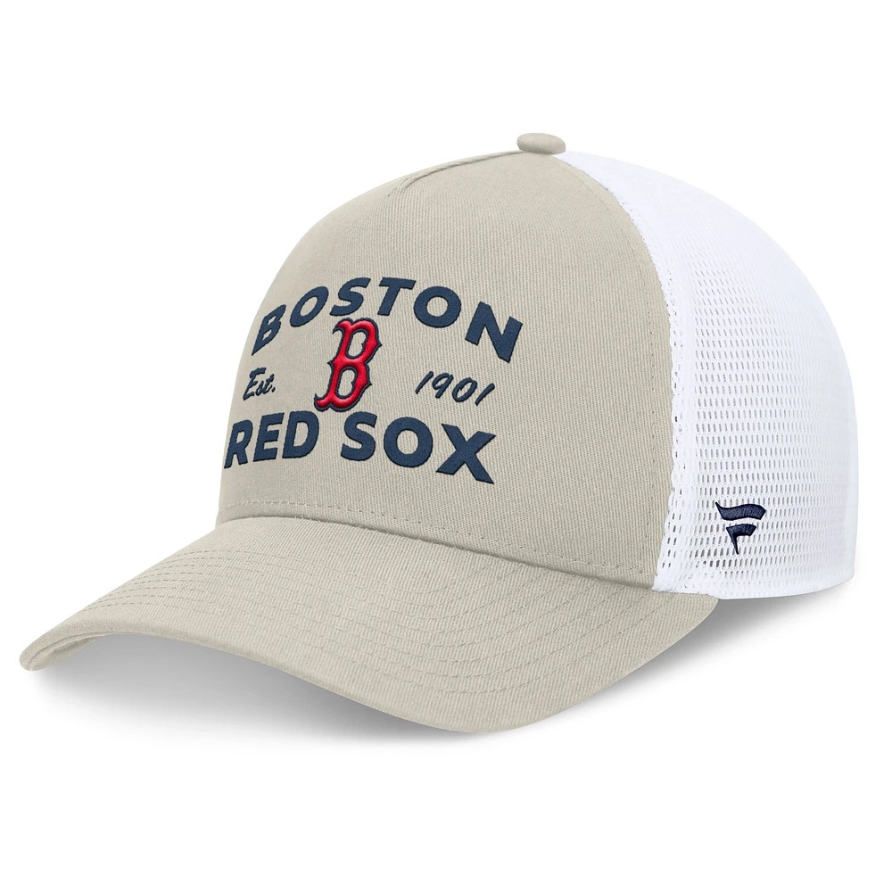 Casquette réglable de camionneur A-Frame Stone Boston Red Sox Fanatics pour hommes