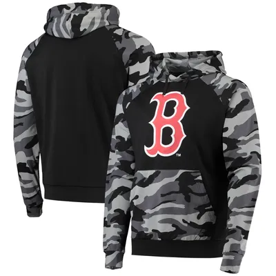 Boston Red Sox FOCO Camo Raglan Pullover Hoodie - Black