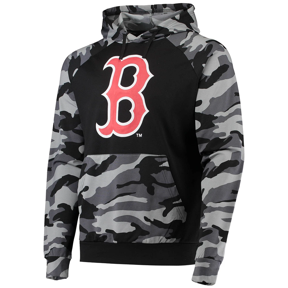 Sweat à capuche raglan FOCO Red Sox de Boston noir pour homme