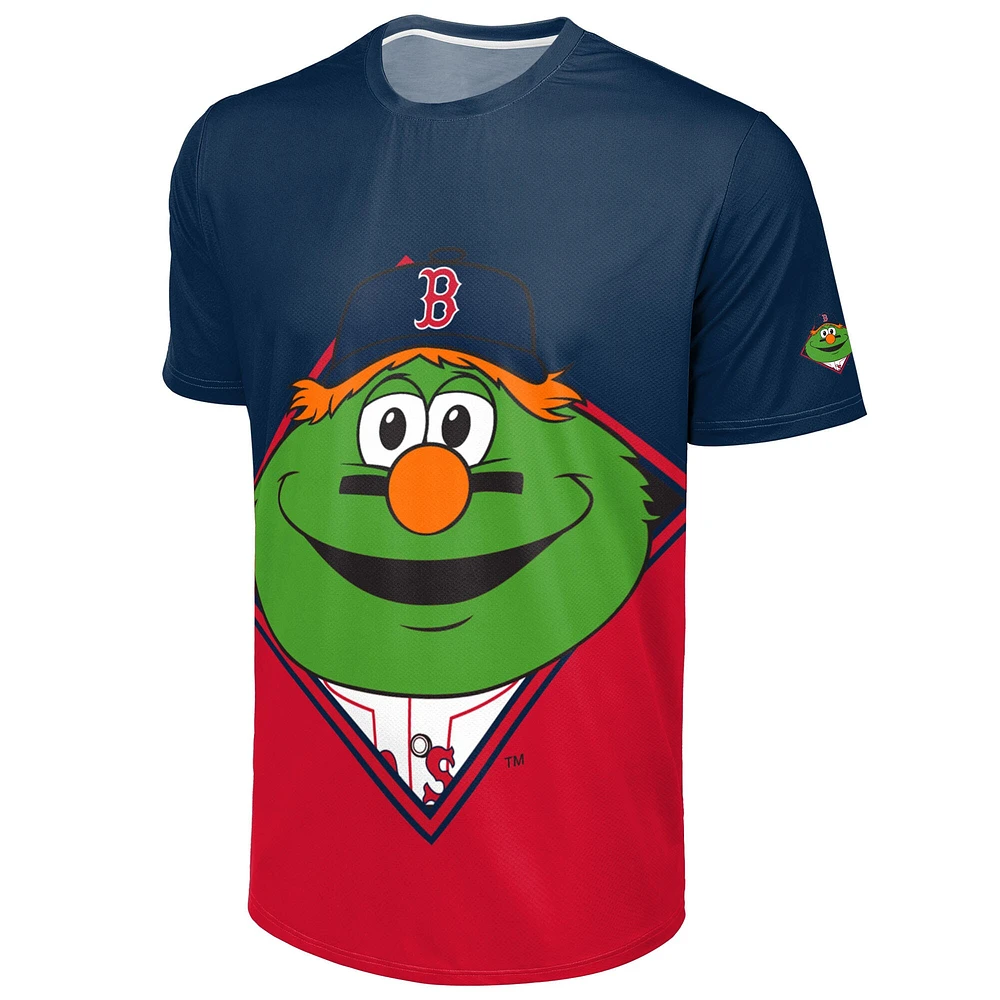T-shirt FOCO bleu marine/rouge pour homme avec grand logo des Red Sox de Boston