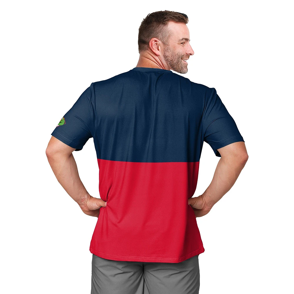 T-shirt FOCO bleu marine/rouge pour homme avec grand logo des Red Sox de Boston