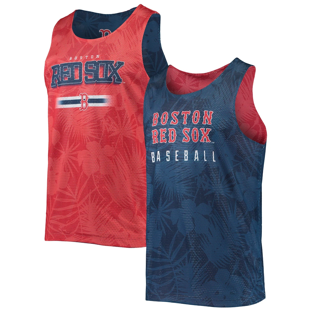 Débardeur en maille réversible à fleurs Boston Red Sox FOCO pour homme, bleu marine