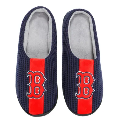 Boston Red Sox FOCO Team Stripe Memory Foam Slide Slippers - Navy