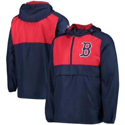 Boston Red Sox G-III Sports by Carl Banks Lineman Half-Zip Hoodie Jacket - Navy/Red