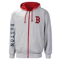 Men's G-III Sports by Carl Banks Red/Gray Boston Red Sox Southpaw Reversible Full-Zip Raglan Hoodie - Jacket