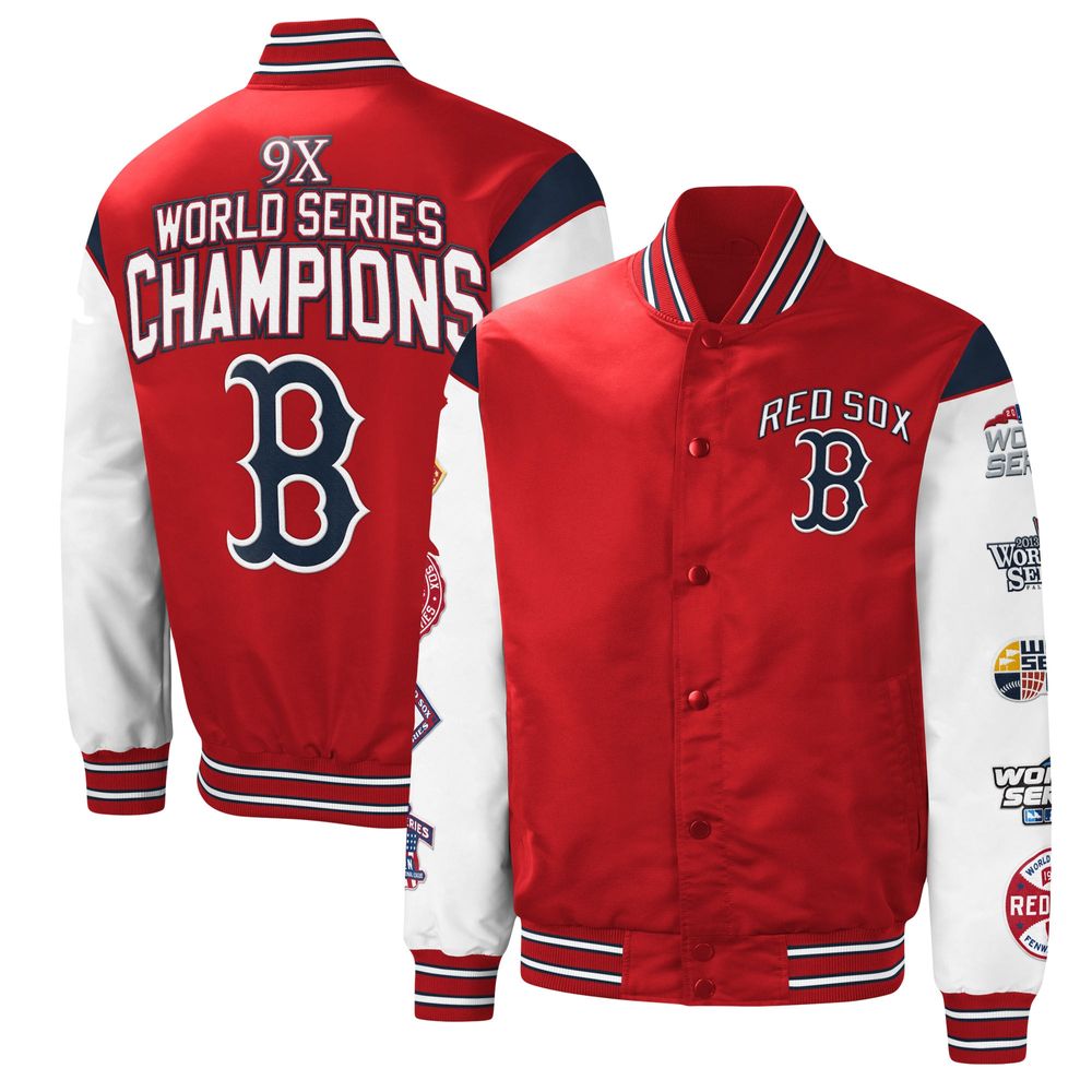 Men's G-III Sports by Carl Banks Red/White Boston Red Sox 9x World Series Champions Complete Game - Full-Snap Jacket