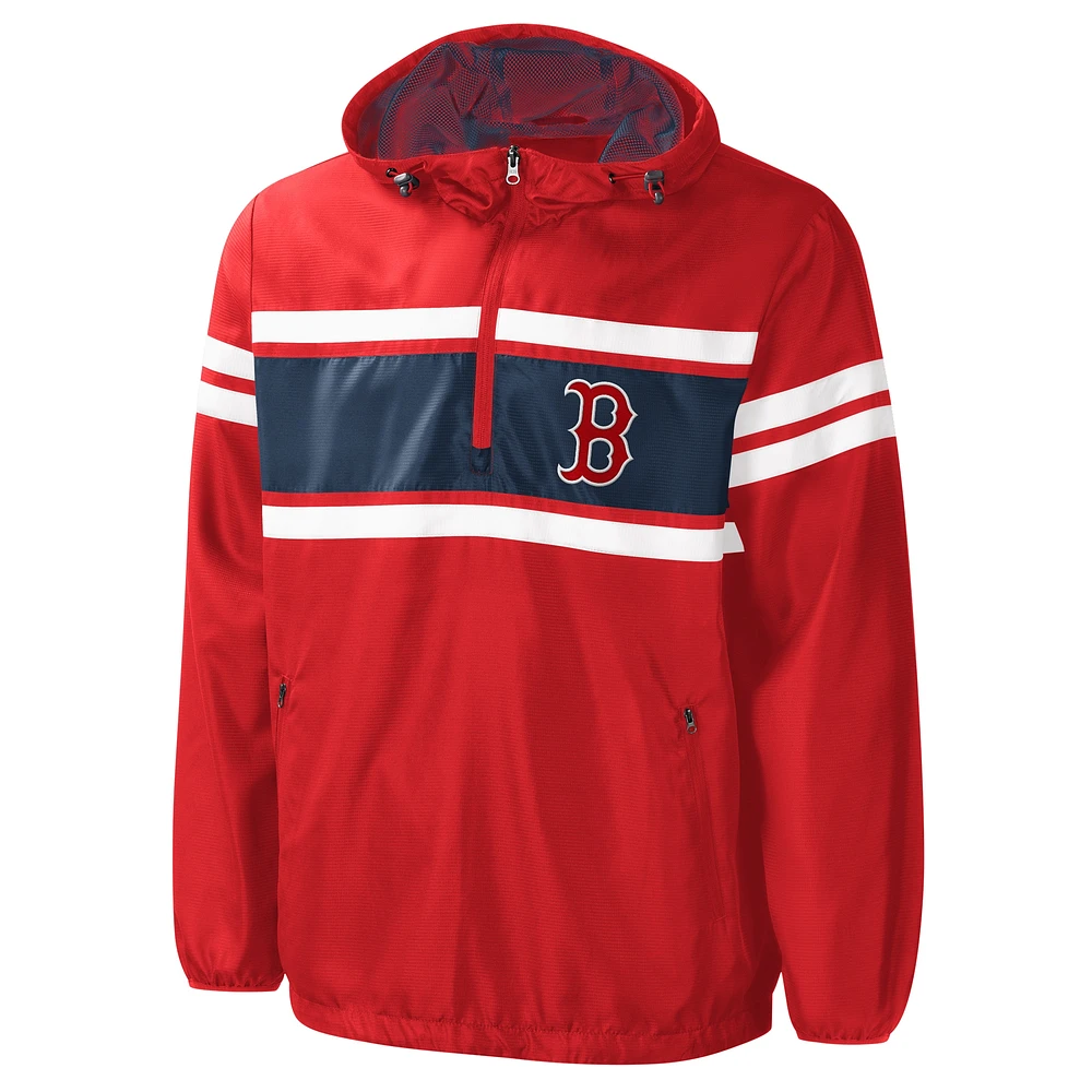 Coupe-vent à quart de zip G-III Sports by Carl Banks Red Boston Sox pour homme