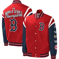 Men's G-III Sports by Carl Banks Red Boston Sox Title Holder Full-Snap Varsity Jacket