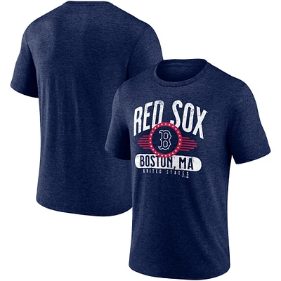 T-shirt tri-blend bleu marine chiné pour homme avec insigne d'honneur des Red Sox de Boston