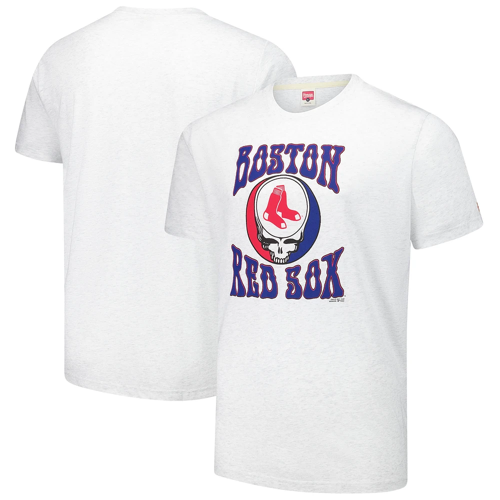 T-shirt triple mélange Hommage Ash Boston Red Sox Grateful Dead pour hommes