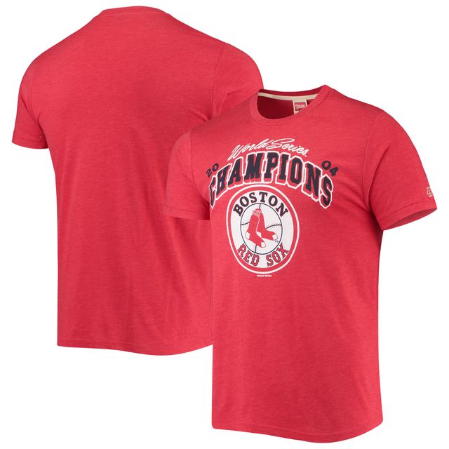 T-shirt triple mélange Homage Red Boston Sox Champions des séries mondiales 2004 pour homme