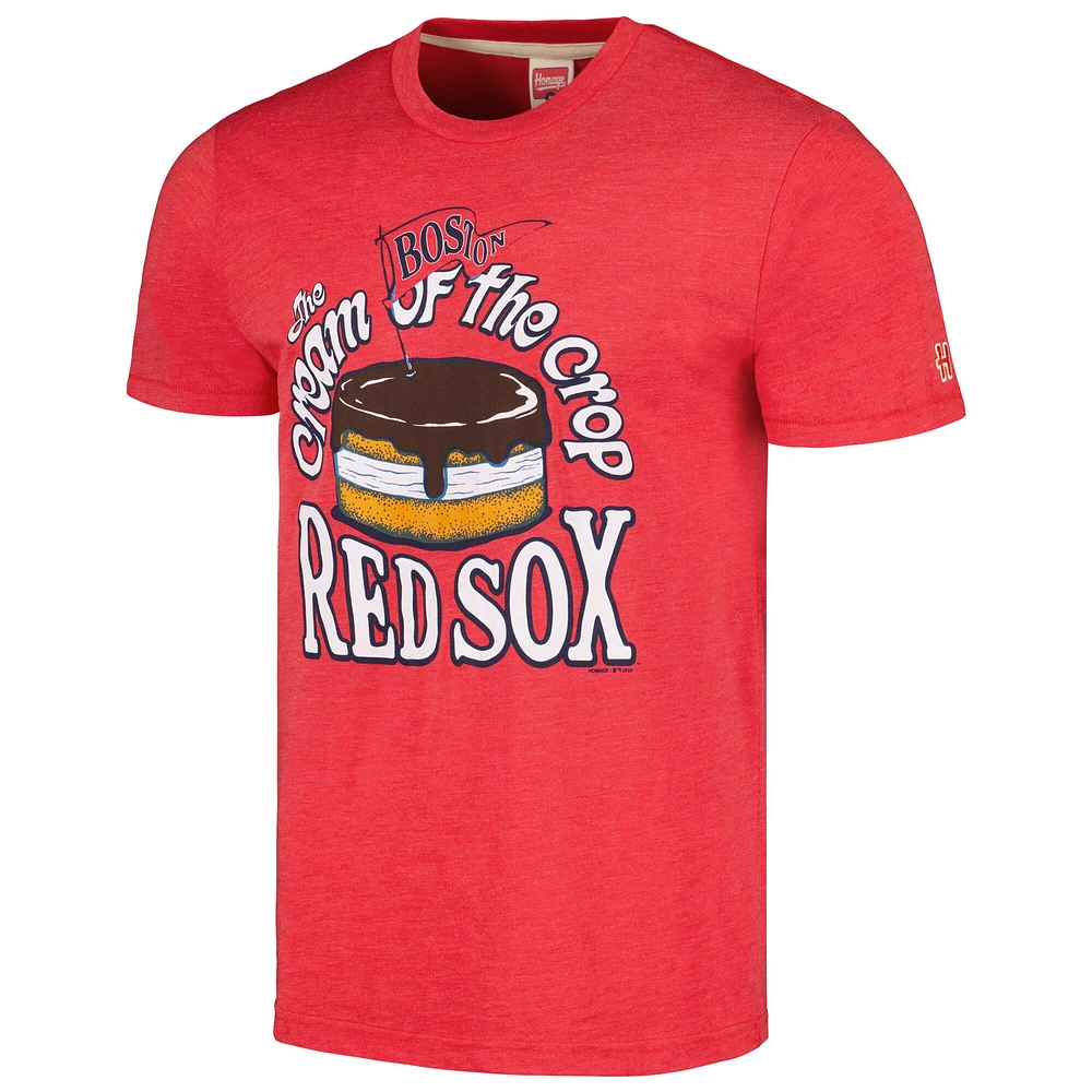 T-shirt à trois mélanges Hyper Local Homage Red Boston Sox Cream of the Crop pour homme