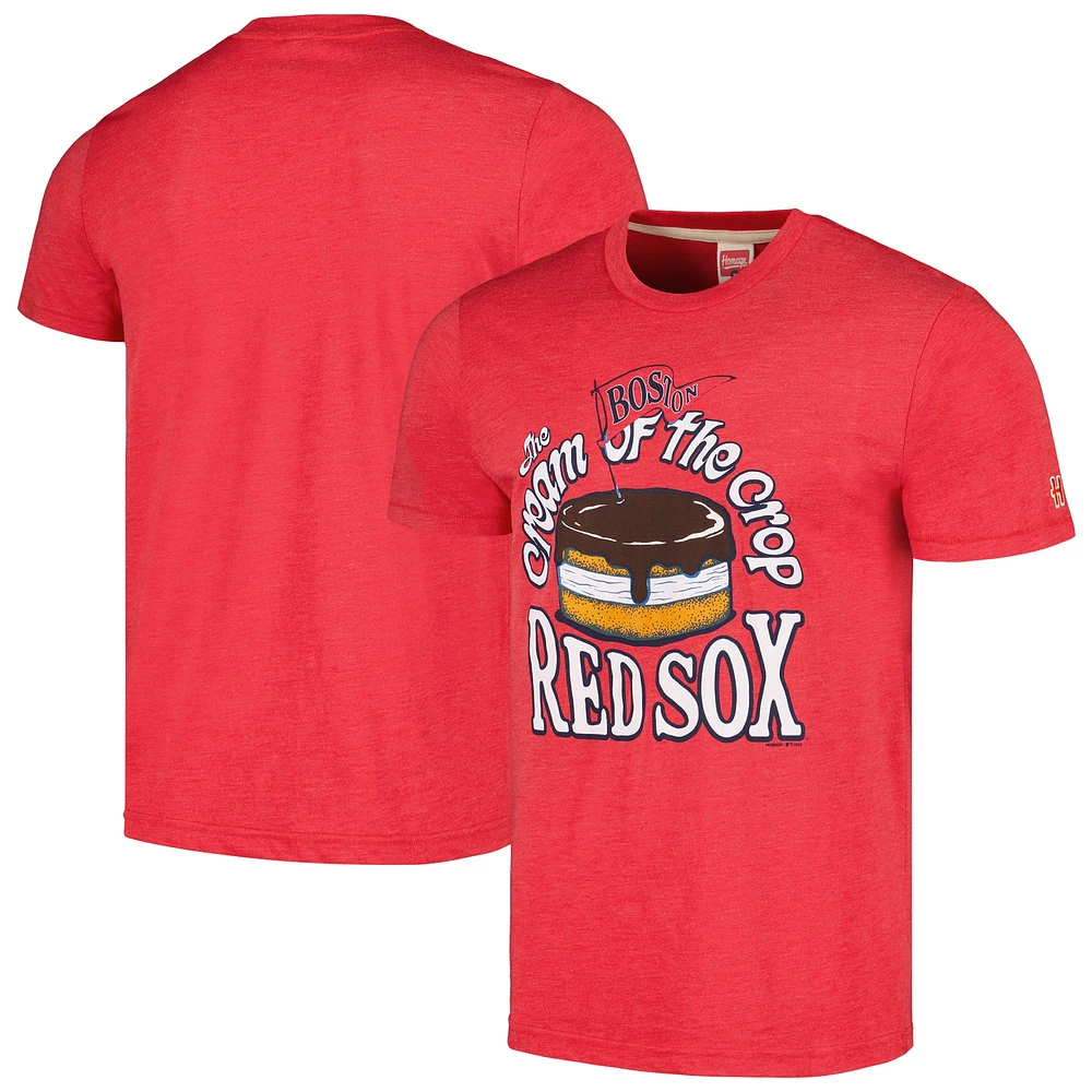 T-shirt à trois mélanges Hyper Local Homage Red Boston Sox Cream of the Crop pour homme