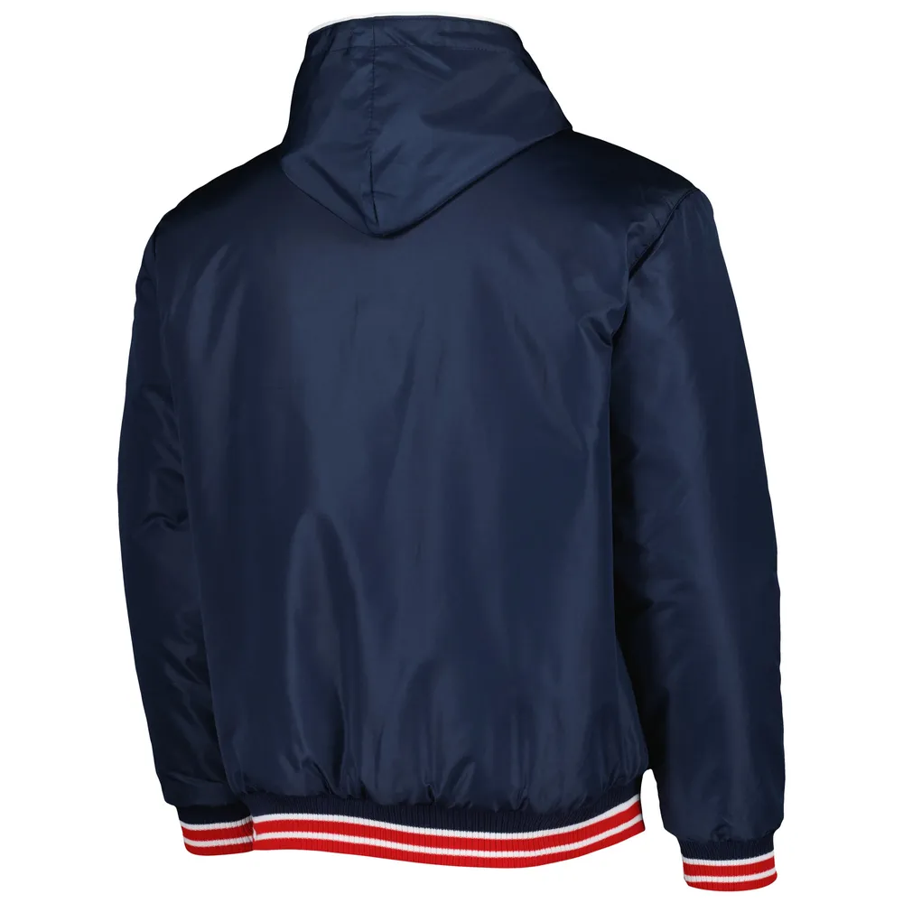 Veste à capuche réversible en polaire Boston Red Sox JH Design pour homme, bleu marine