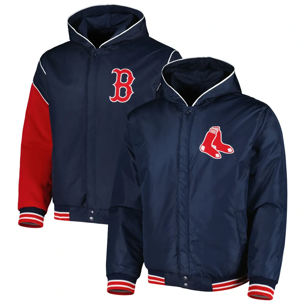 Veste à capuche réversible en polaire Boston Red Sox JH Design pour homme, bleu marine