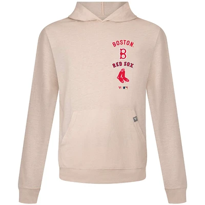 Men's Levelwear Cream Boston Red Sox Base Line Pullover Hoodie