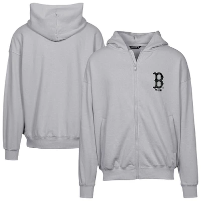 Men's Levelwear  Gray Boston Red Sox Oversized Uphill Digital Camo Full-Zip Hoodie