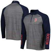 Men's Levelwear Heather Gray Boston Red Sox Vandal Raglan Quarter-Zip Top