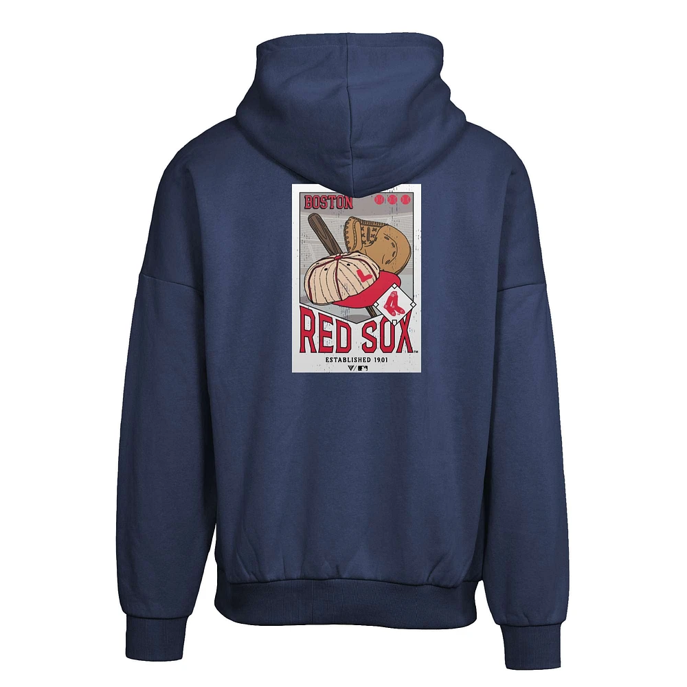 Men's Levelwear  Navy Boston Red Sox Contact Pro Card Pullover Hoodie