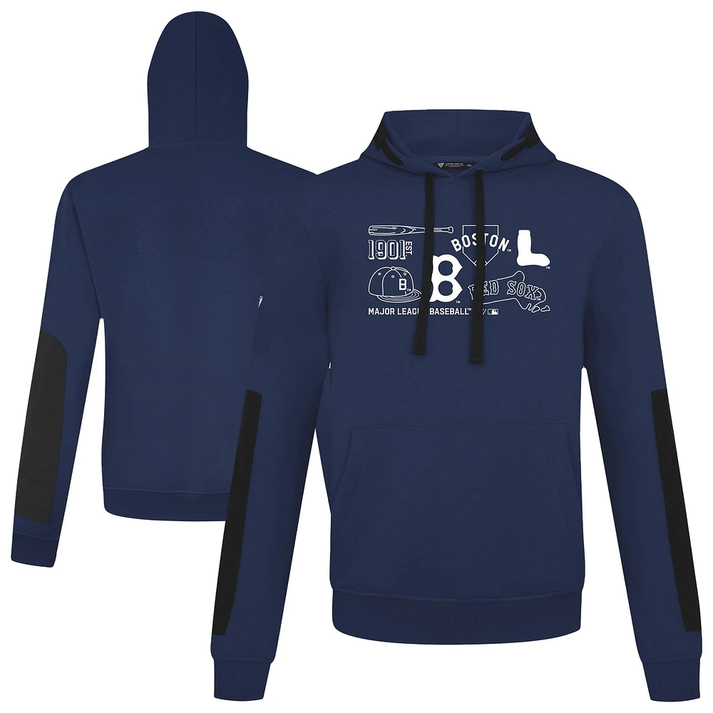 Men's Levelwear  Navy Boston Red Sox Cooperstown Collection Bombay Campaign Pullover Hoodie